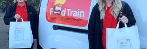 Food Train’s Nithsdale development officer Jennifer Ferguson, left, and administrator Melissa McCrindle with some of the Home from Hospital bags